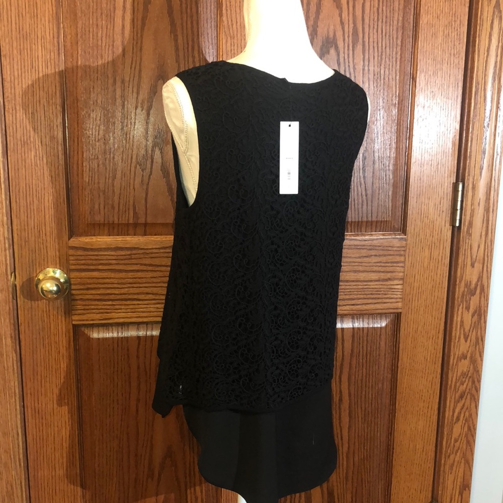 Apt. 9 Black Tank Top Rounded Neckline Asymmetrical Hem - Picture 3 of 5